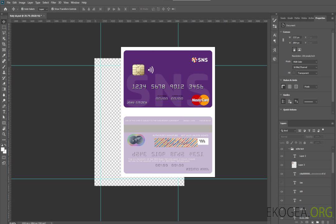 Mastercard de la banque SNS des Pays-Bas template Mastercard de la banque SNS des Pays-Bas template